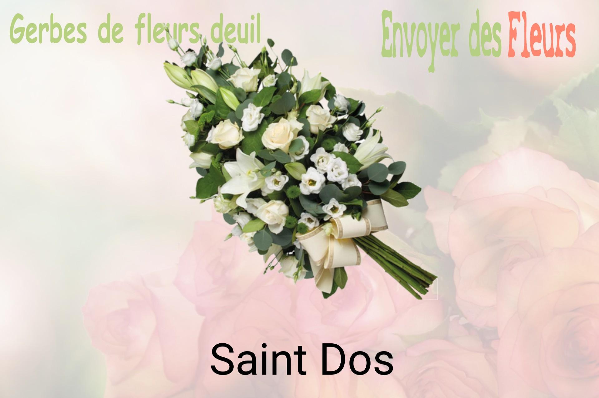 Gerbe de fleurs de deuil livrée à Saint-Dos